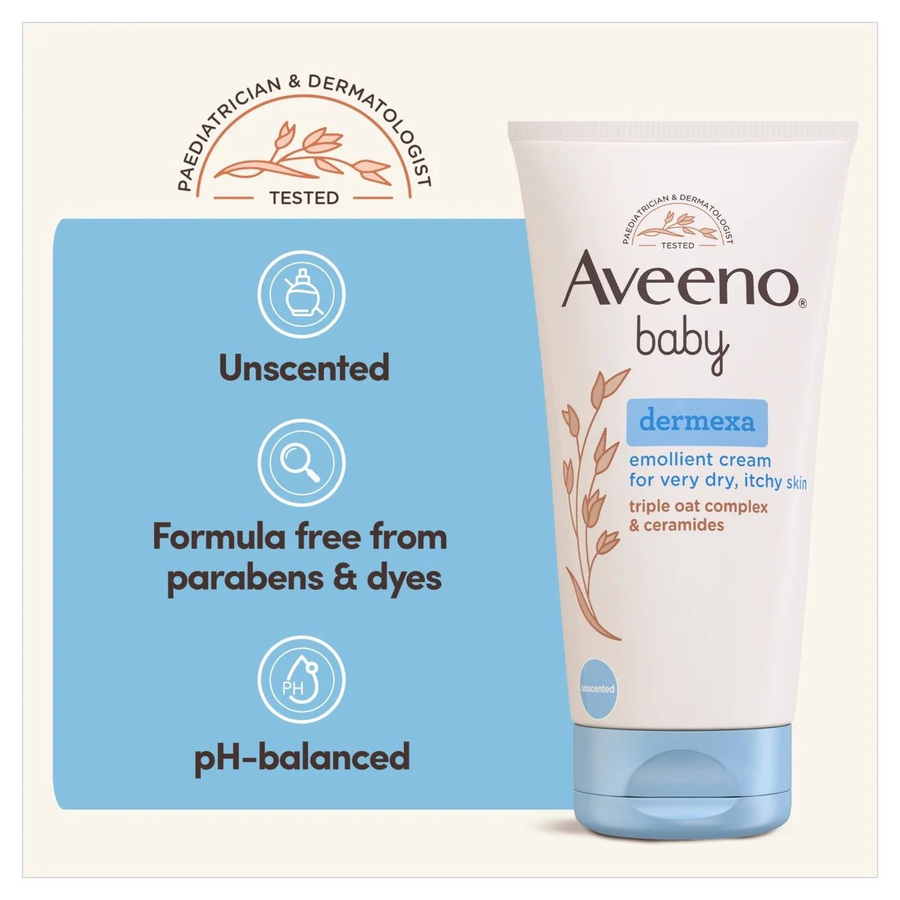 Aveeno Baby Dermexa Emollient Cream For Very Dry, Itchy Skin 150ml