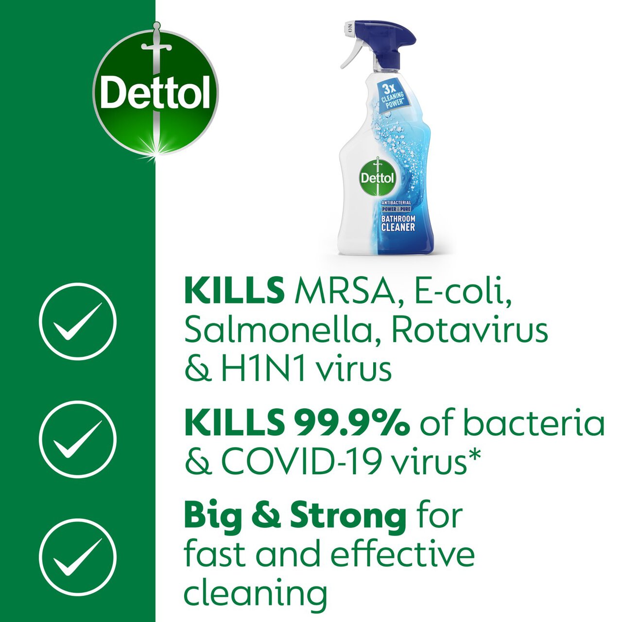 Dettol Power & Pure Bathroom Spray Fresh Mountain Spring 1L