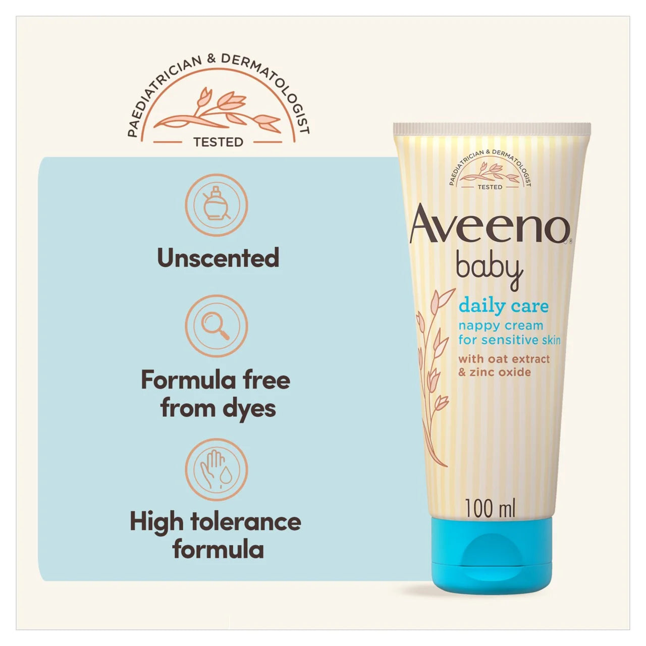 Aveeno Baby Daily Care Nappy Cream For Sensitive SKin 100ml