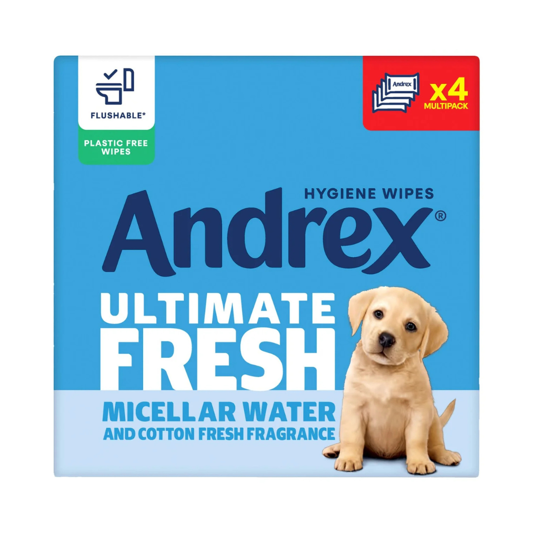 Andrex Ultimate Fresh Moist Toilet Tissue Hygiene Flushable 4 x 36 Wipes