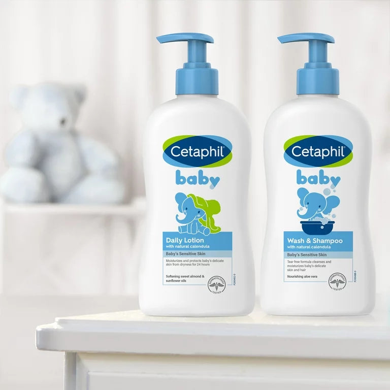 Cetaphil Baby Wash & Shampoo Plus Body Lotion, Head to Toe 2-PacK