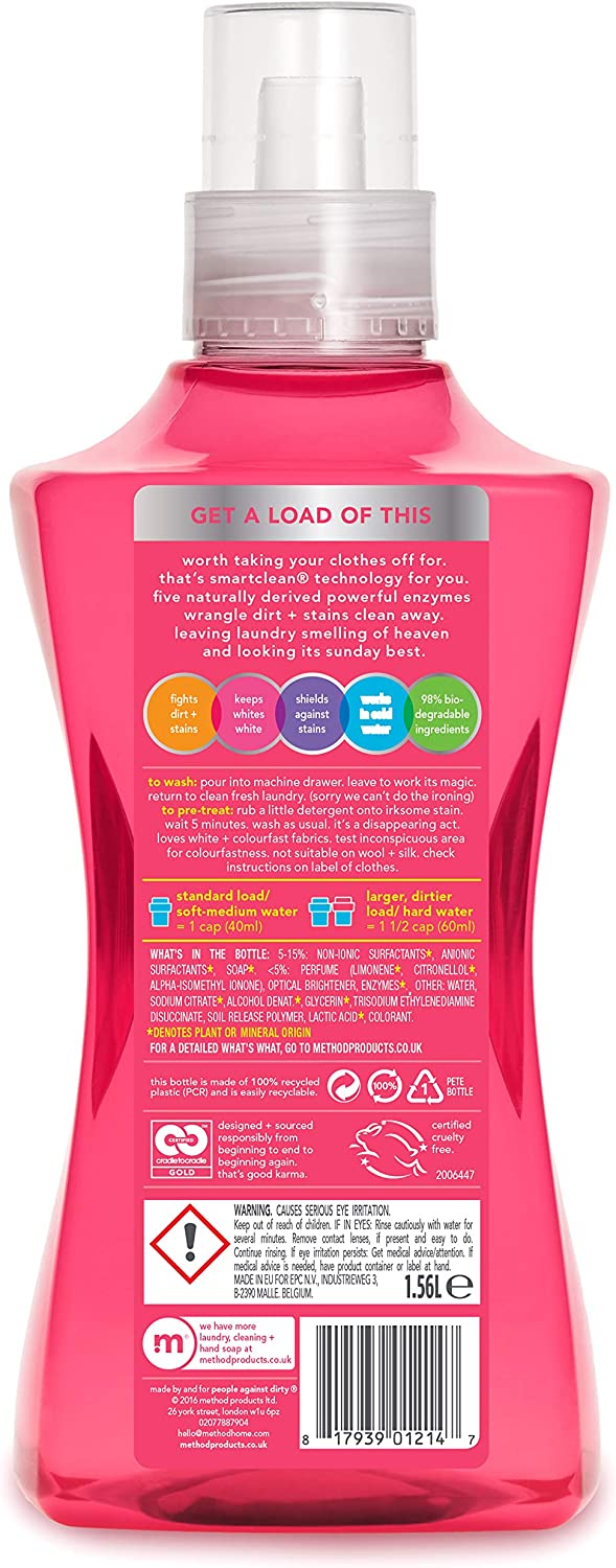 Method Concentrated Laundry Detergent, Peony Blush, 39 Washes