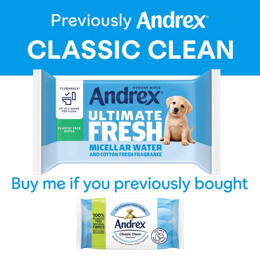 Andrex Ultimate Fresh Moist Toilet Tissue Hygiene Flushable 4 x 36 Wipes