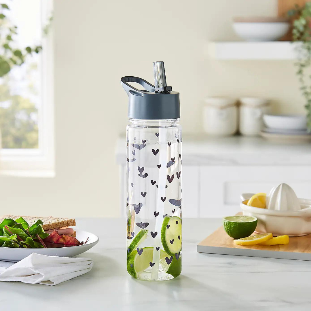 Dunelm Hearts 620ml Water Bottle