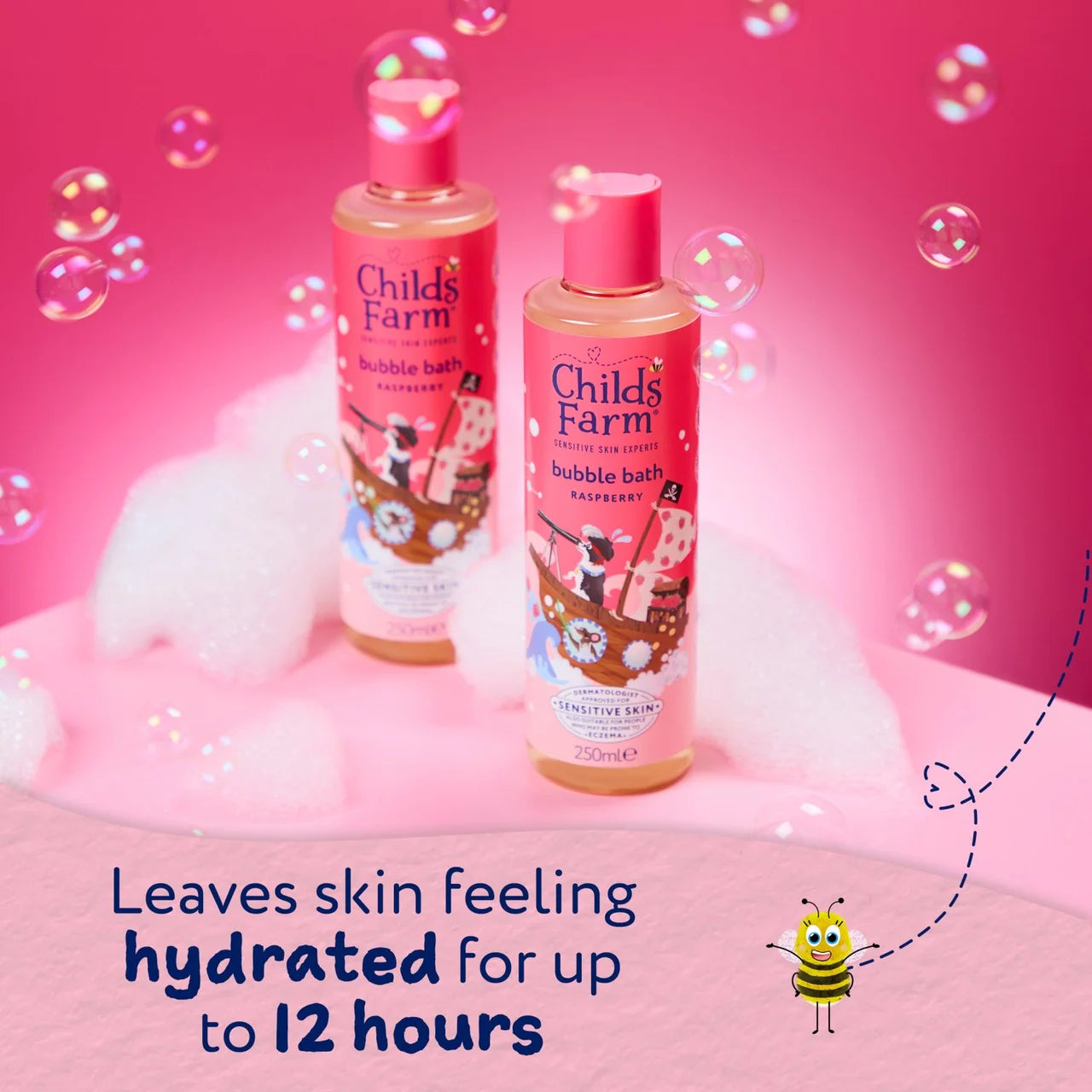 Childs Farm Bubble Bath Sensitive Skin Raspberry 250ml