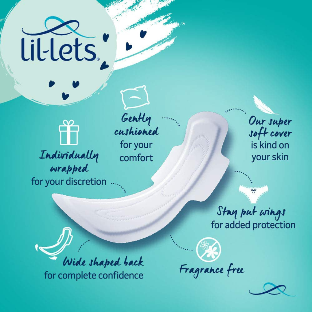 Lil-Lets Maternity 10 Maxi Pads With Wings Extra Long & Cushioned