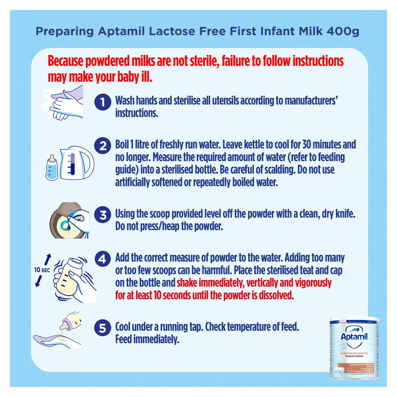 Aptamil Lactose Free First Infant Milk From Birth To 12 Months 400g