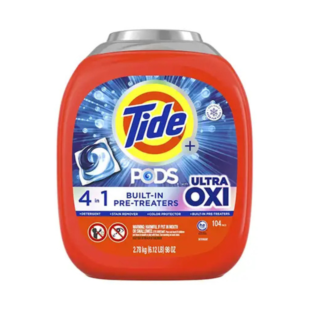 Tide Ultra Oxi 4 in 1 With Built-In Pre-Treaters 104 Pacs 2.78kg