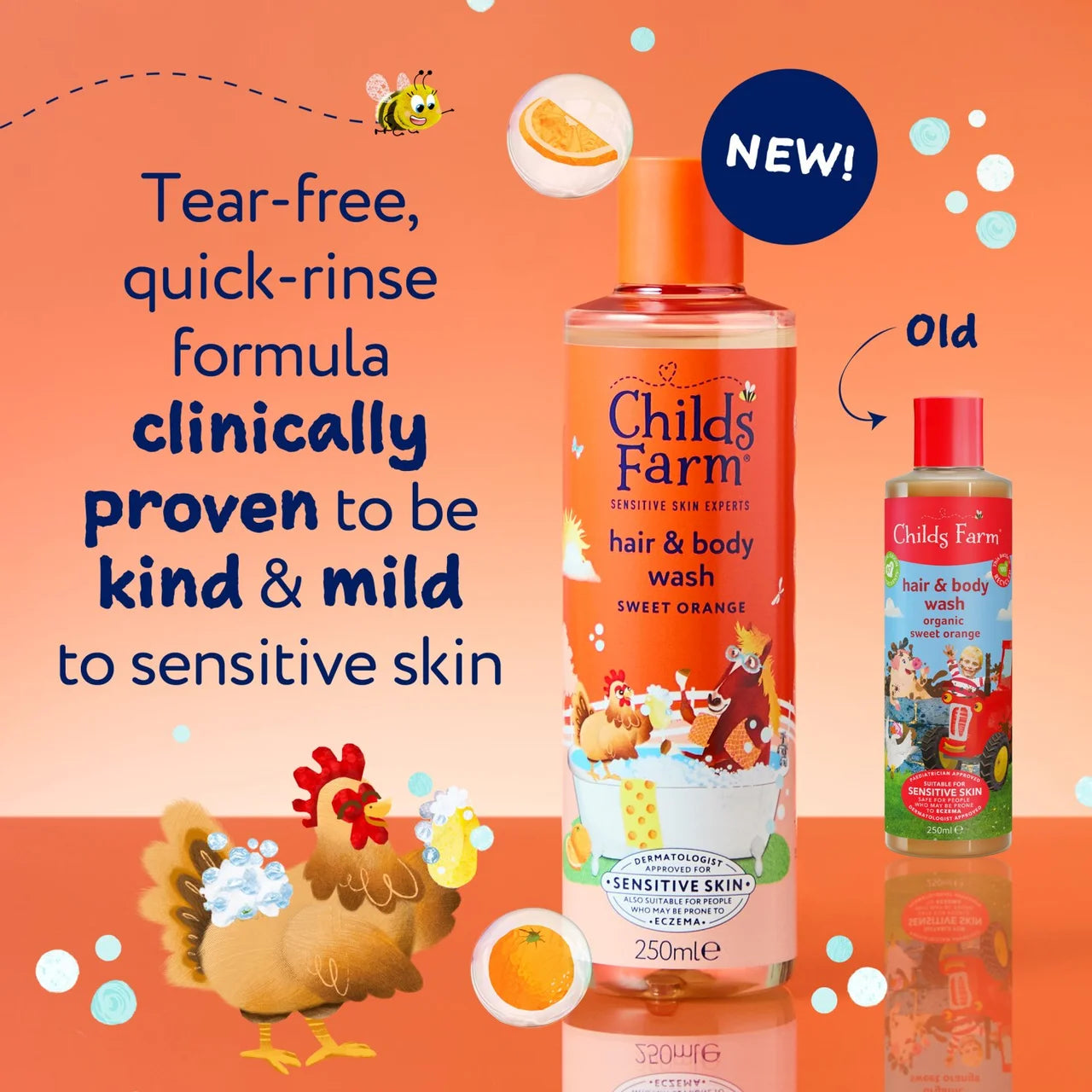 Childs Farm Hair & Body Wash Sensitive Skin Sweet Orange 250ml