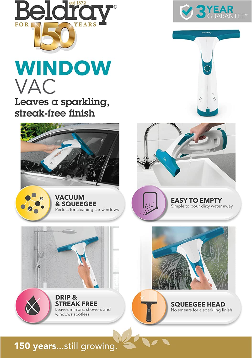 Beldray Cordless Rechargeable Window Vacuum