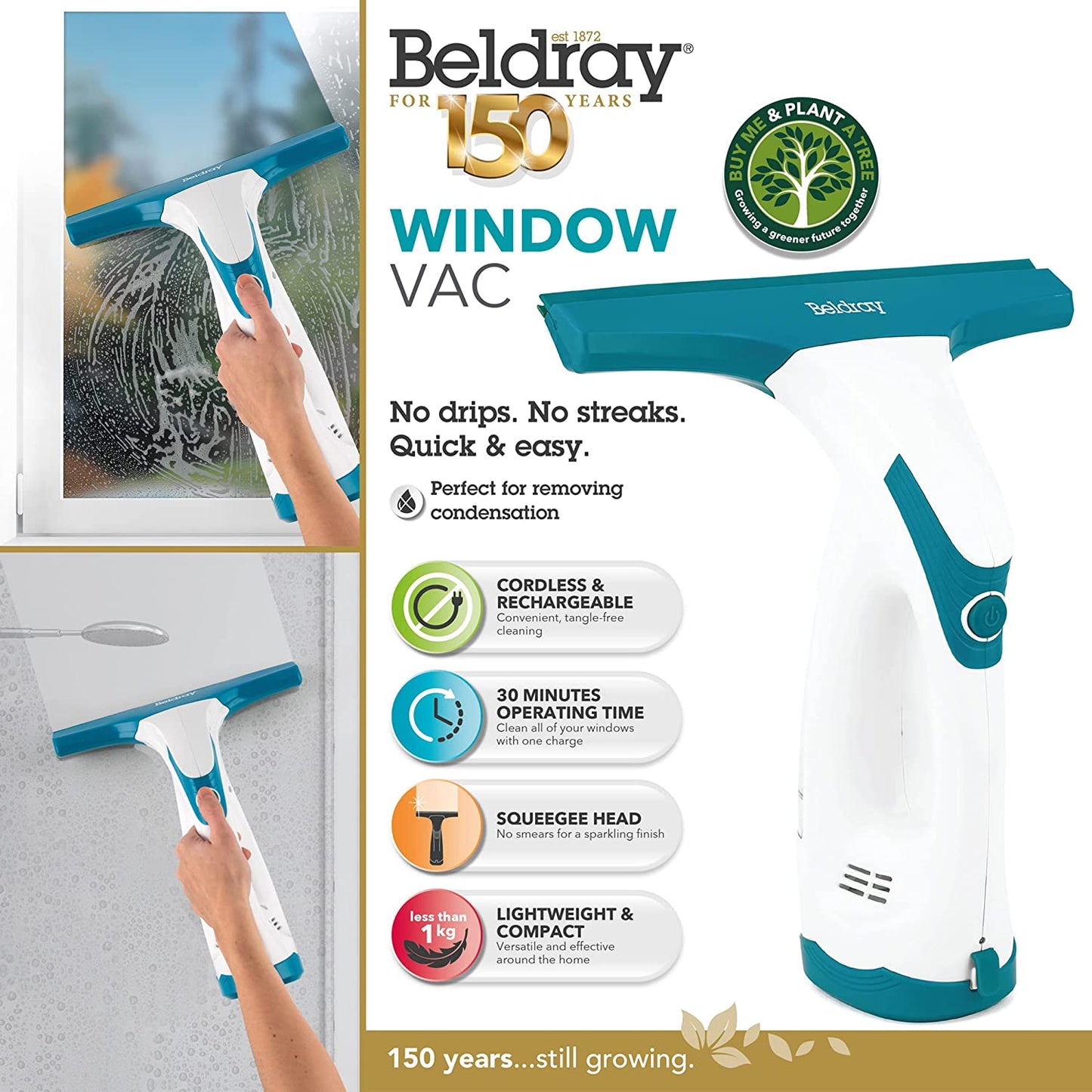 Beldray Cordless Rechargeable Window Vacuum