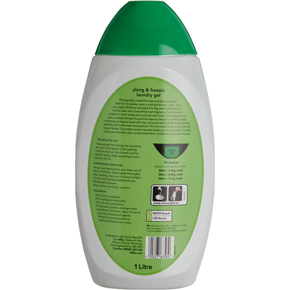 Wilko Bio Exotic Ylang and Freesia Laundry Gel 33 Washes 1L