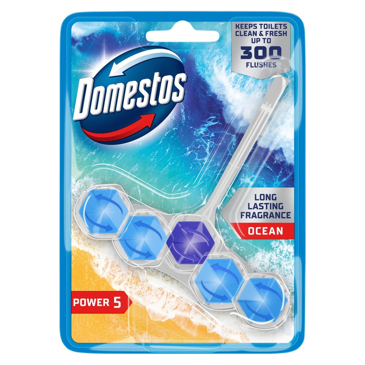 Domestos Power 5 Toilet Rim Block Ocean 50g