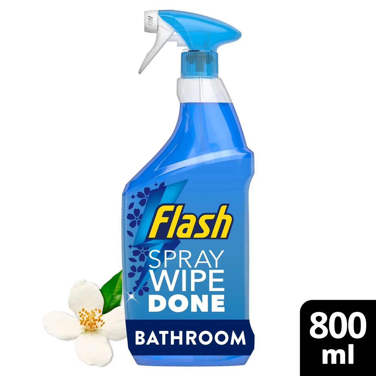 Flash Bathroom Spray Wipe Done Antibacterial White Blossom Cleaning Spray 800ml