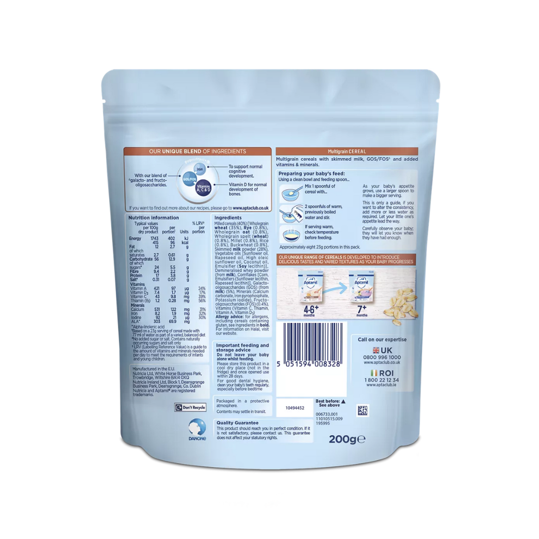Aptamil Multigrain Porridge Baby Cereal 7+ Months 200g