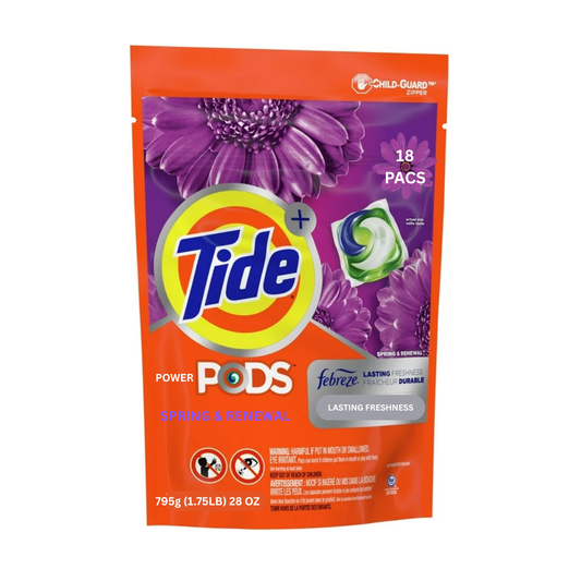 Tide Laundry Pods with Febreze Odor Eliminator 18 Power Pods Spring & Renewal