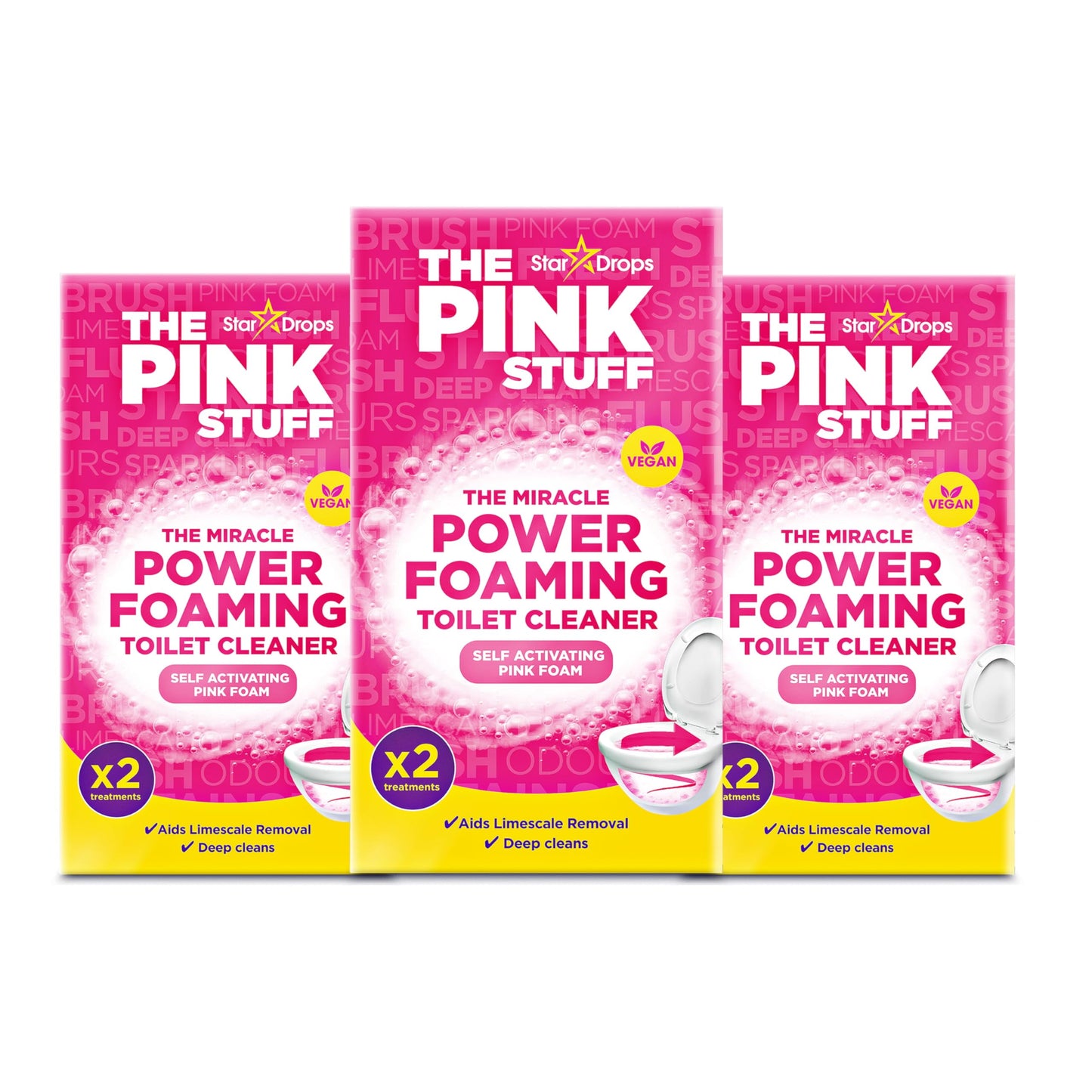 the pink stuff power foaming toilet cleaner self activating pink faom 300g