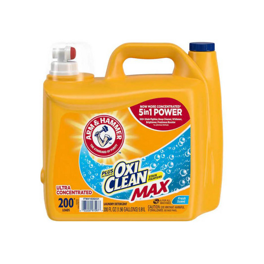 Arm & Hammer Plus OxiClean 5in1 Liquid Laundry Detergent, Fresh, 200 Loads