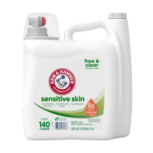 Arm and Hammer Sensitive Skin, Free & Clear Laundry Liquid Detergent 140 Loads, 4.14L