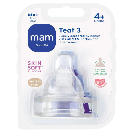 MAM Skin Soft Silicon Teats Size 3 4 Months+