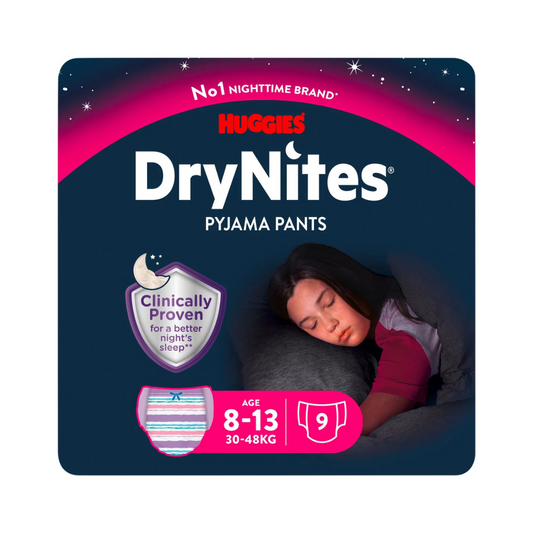 Huggies Drynites 9 Pyjama Pants Age 8-13 30-48 kg Girl
