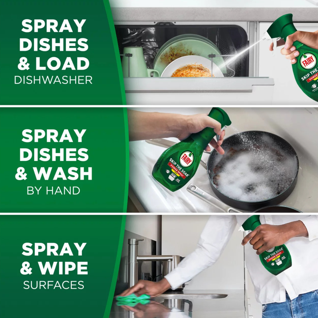 Fairy Skip The Soak Power Spray Lemon 2*500ml
