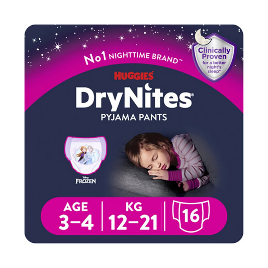 Huggies DryNites 16 Pyjama Pants Age 3-4 12-21kg Girl