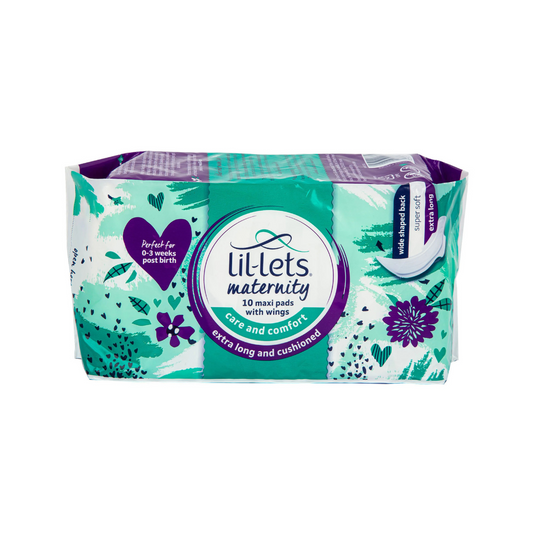 Lil-Lets Maternity 10 Maxi Pads With Wings Extra Long & Cushioned