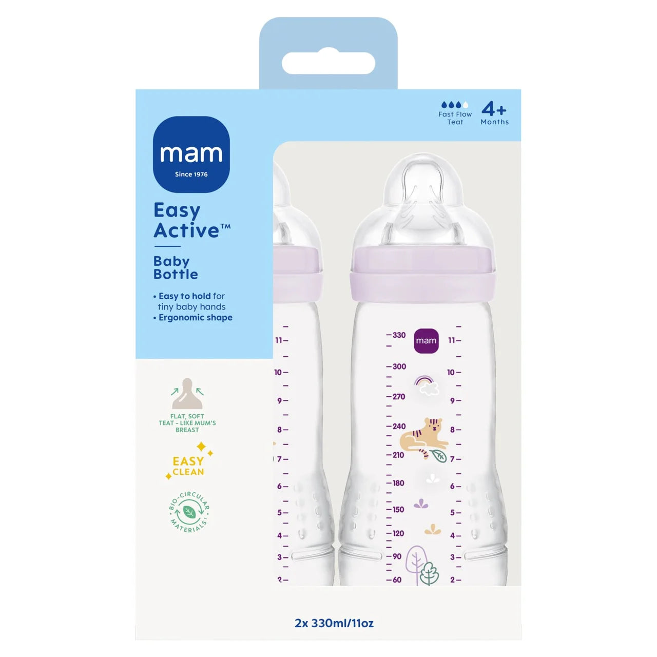 Mam Easy Active Baby Bottle 4 Months+ 2*330ml