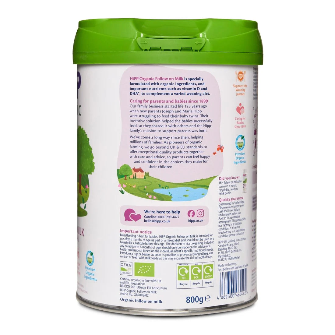 HiPP Organic Combiotic Follow On Milk Powder, 800g