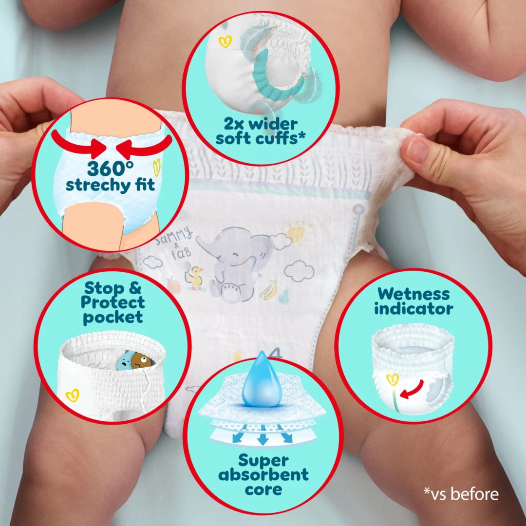 Pampers Premium Protection Jumbo Pack Pants Size 3, 64 Nappies, 6-11kg
