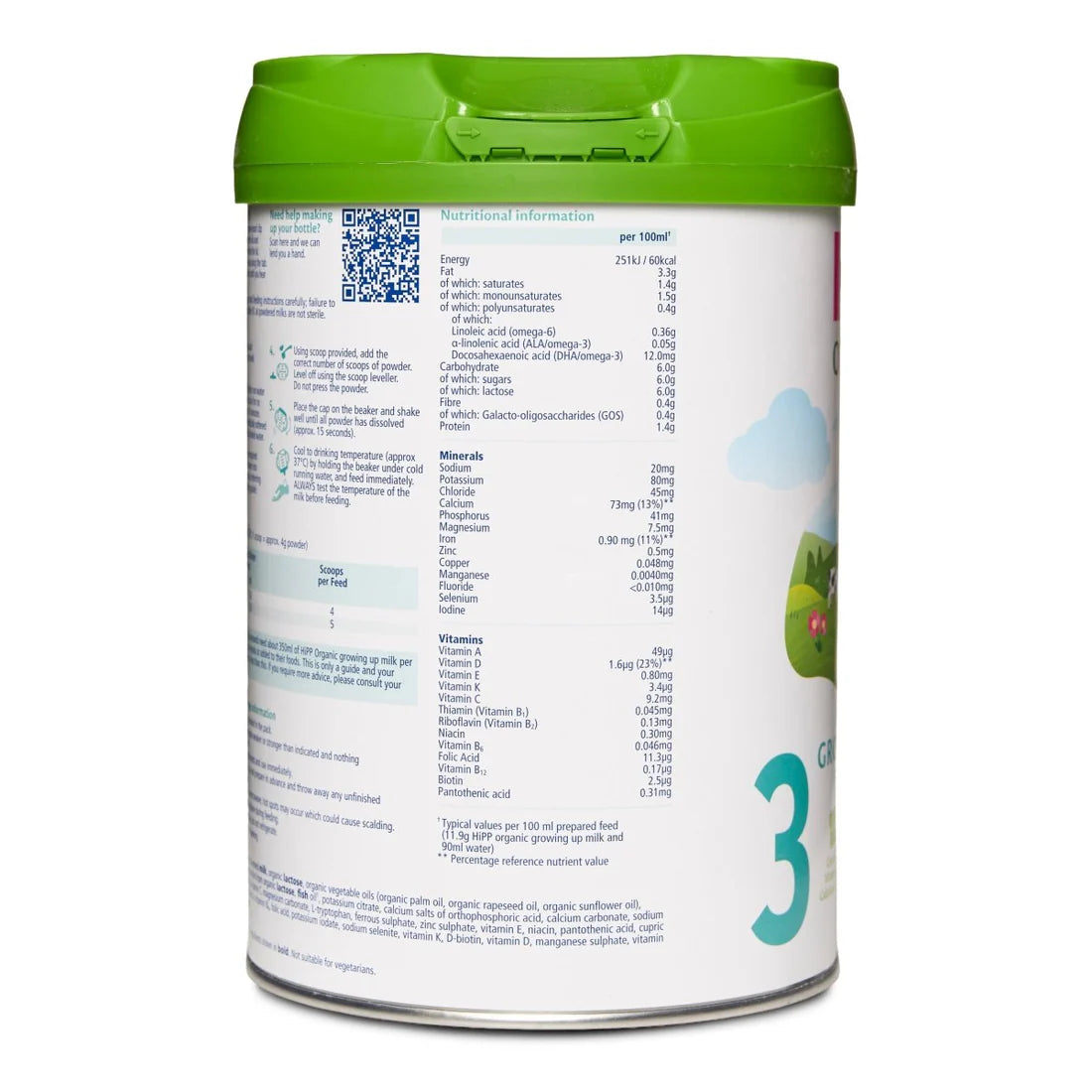 HiPP Organic Growing up Baby Milk Powder 12+ Months (TIN), 800g