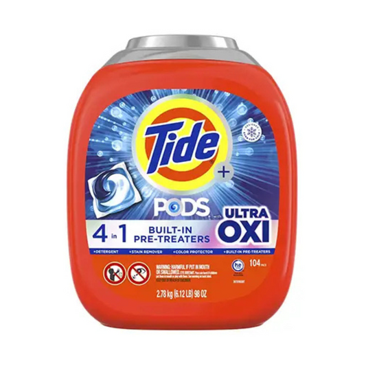 Tide Ultra Oxi 4 in 1 With Built-In Pre-Treaters 104 Pacs 2.78kg