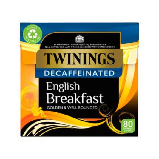 Twinings English Breakfast Golden & Well Rounded Decaffeinated 80 Tea Bags 218g