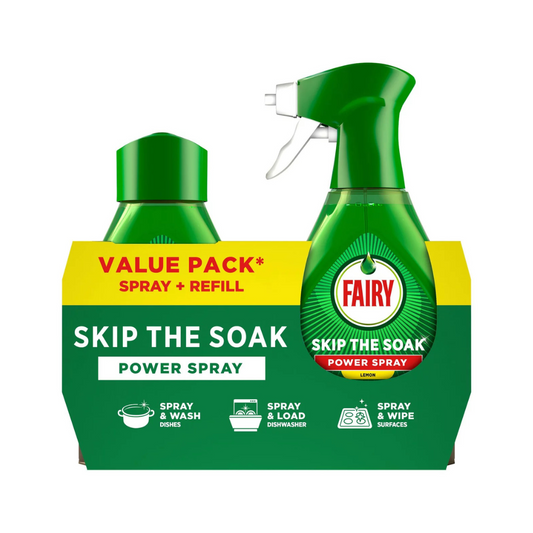 Fairy Skip The Soak Power Spray Lemon 2*500ml