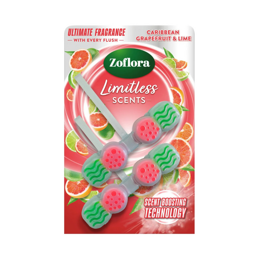 Zoflora Toilet Rim Block Caribbean Grapefruit & Lime 2 Pack