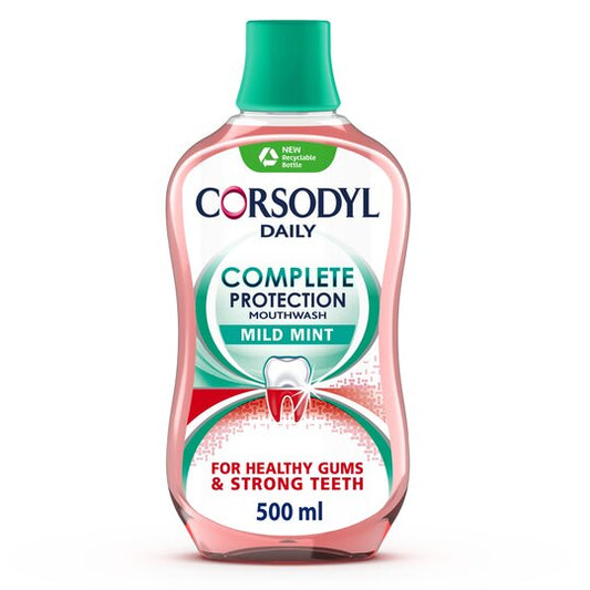 Corsodyl Daily Complete Protection Mild Mint Mouthwash 500ml